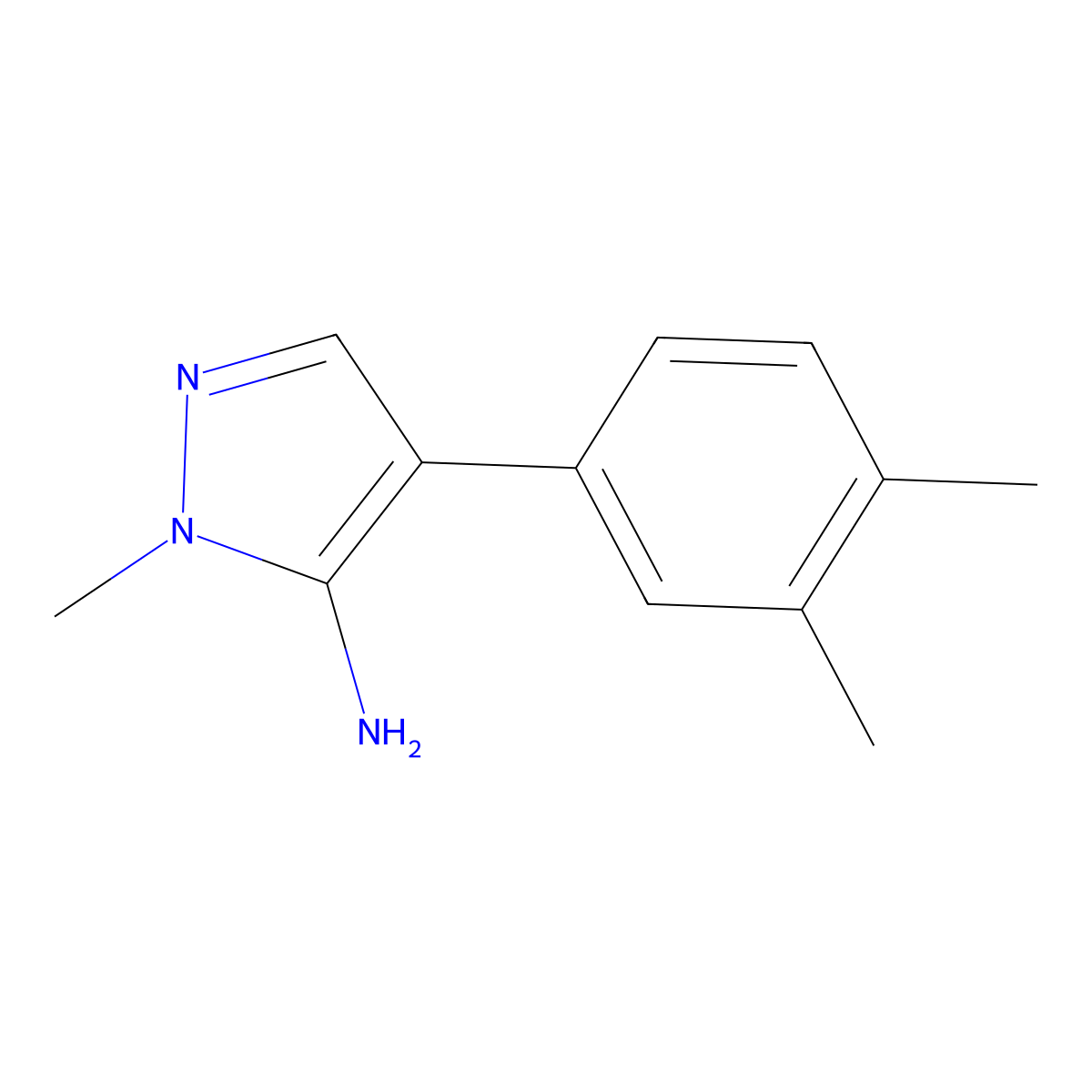 4-(3,4-Dimethylphenyl)-1-methyl-1h-pyrazol-5-amine molecular structure, CAS 1342951-88-5