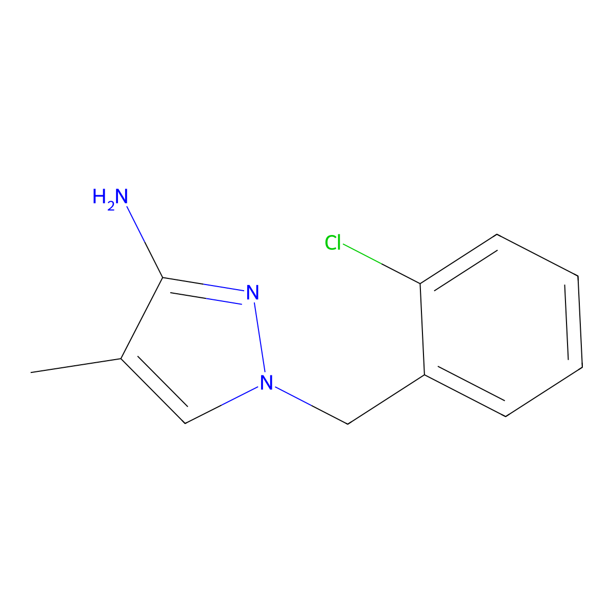 1-(2-Chlorobenzyl)-4-methyl-1H-pyrazol-3-amine molecular structure, CAS 1342956-17-5