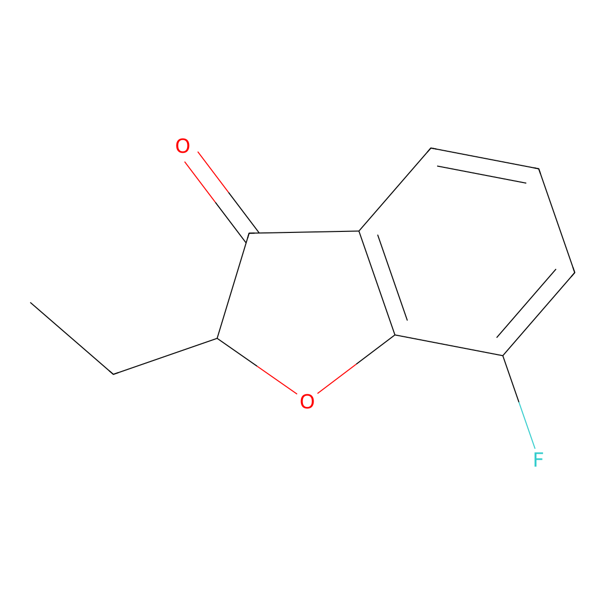 2-Ethyl-7-fluoro-2,3-dihydro-1-benzofuran-3-one molecular structure, CAS 1342957-92-9