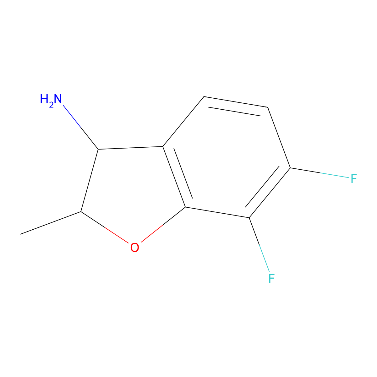 6,7-Difluoro-2-methyl-2,3-dihydro-1-benzofuran-3-amine molecular structure, CAS 1342958-61-5