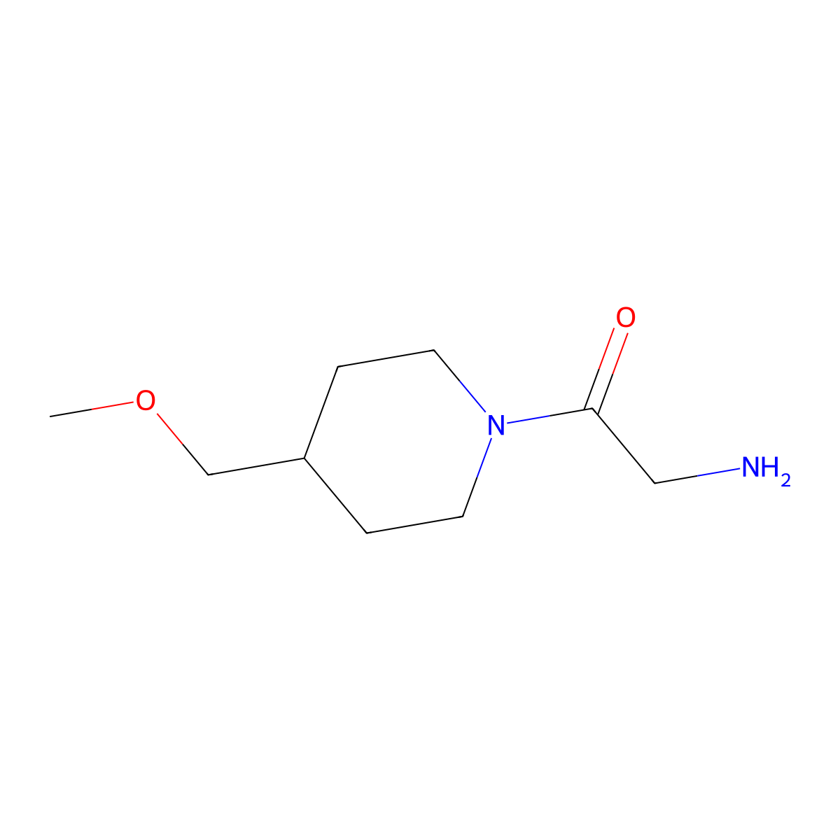 2-Amino-1-(4-methoxymethyl-piperidin-1-yl)-ethanone molecular structure, CAS 1342959-54-9