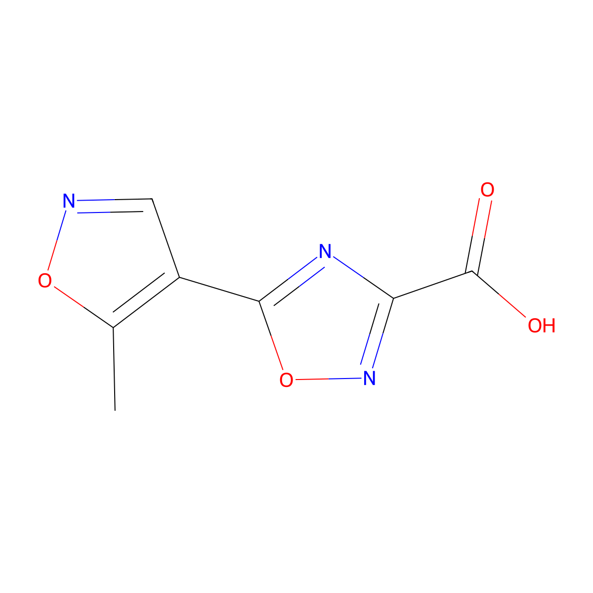 5-(5-Methyl-1,2-oxazol-4-yl)-1,2,4-oxadiazole-3-carboxylic acid molecular structure, CAS 1342959-80-1