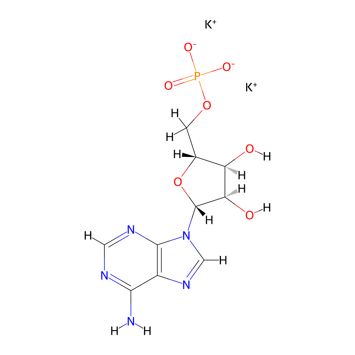 Adenosine Phosphate Dipotassium molecular structure, CAS 134296-35-8