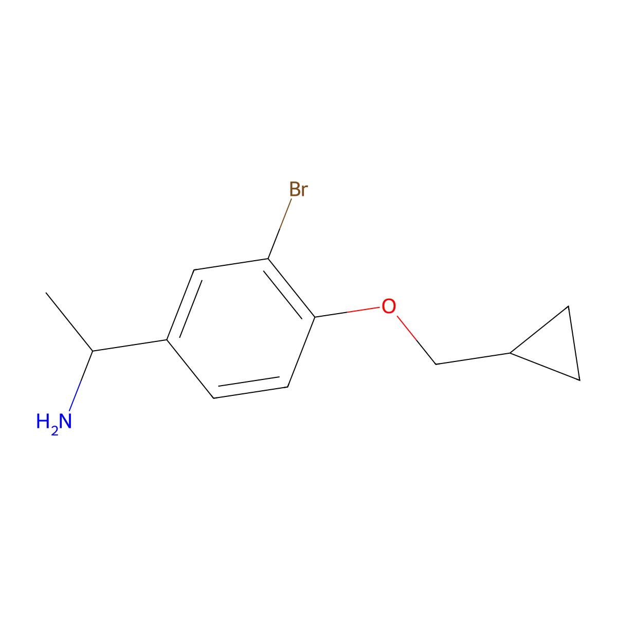 1-(3-Bromo-4-cyclopropylmethoxy-phenyl)-ethylamine molecular structure, CAS 1342961-31-2