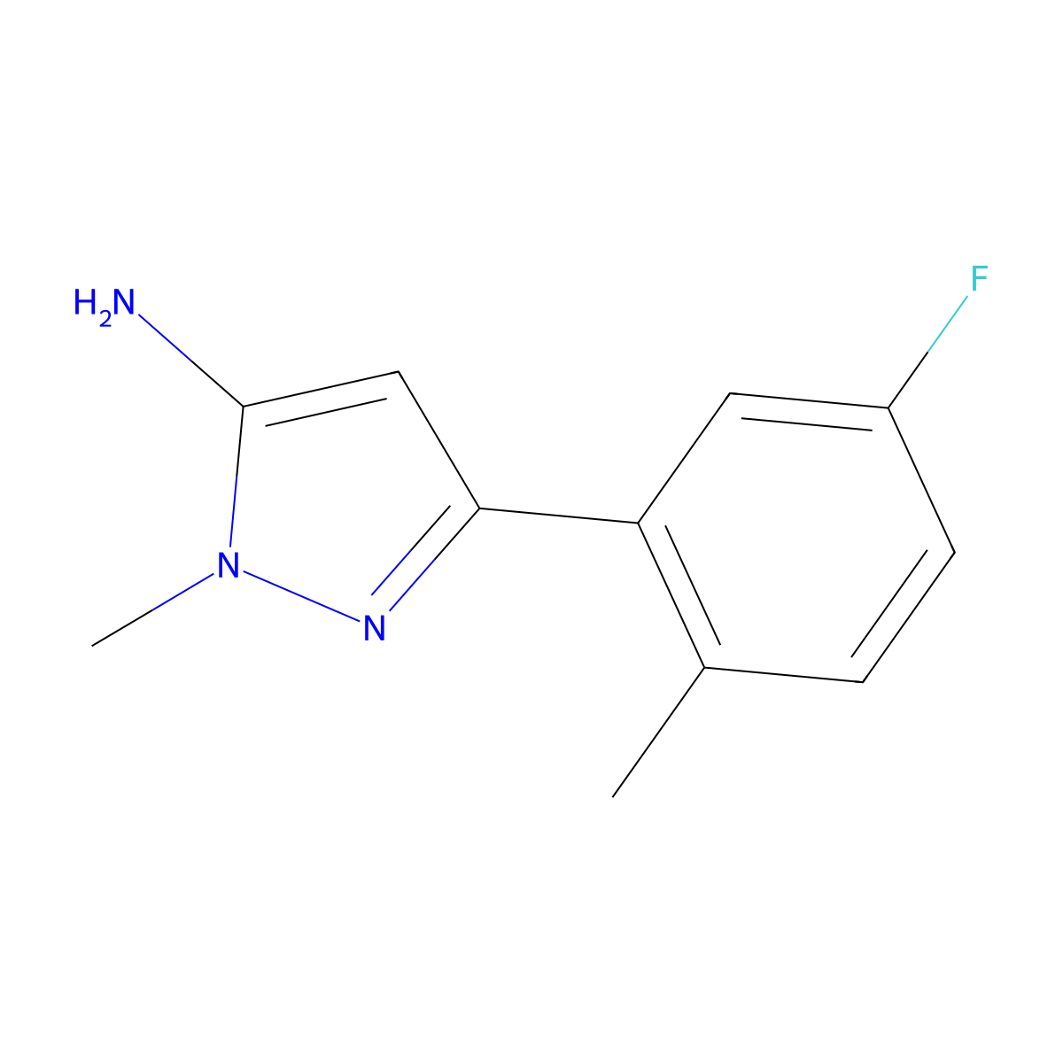 3-(5-Fluoro-2-methylphenyl)-1-methyl-1h-pyrazol-5-amine molecular structure, CAS 1342961-62-9
