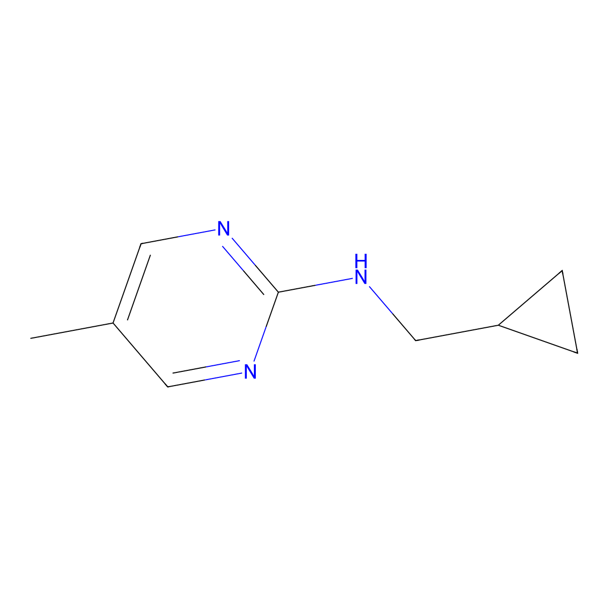 N-(cyclopropylmethyl)-5-methylpyrimidin-2-amine molecular structure, CAS 1342965-68-7