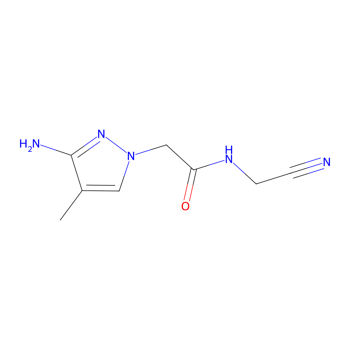 2-(3-amino-4-methyl-1H-pyrazol-1-yl)-N-(cyanomethyl)acetamide molecular structure, CAS 1342966-30-6