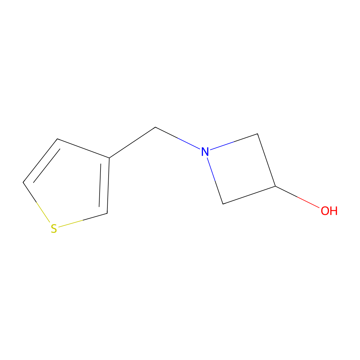 1-[(Thiophen-3-yl)methyl]azetidin-3-ol molecular structure, CAS 1342966-96-4