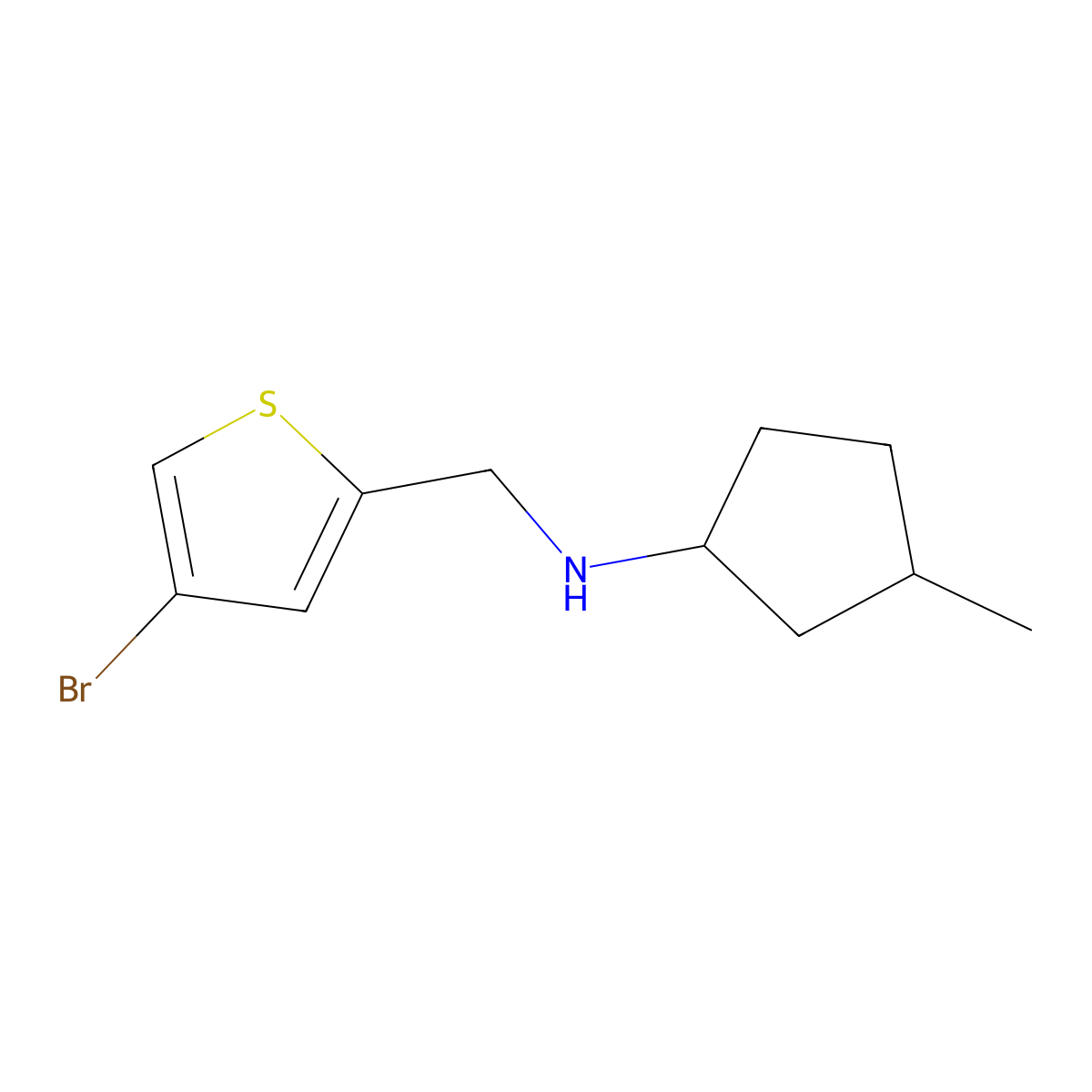 N-[(4-bromothiophen-2-yl)methyl]-3-methylcyclopentan-1-amine molecular structure, CAS 1342967-21-8