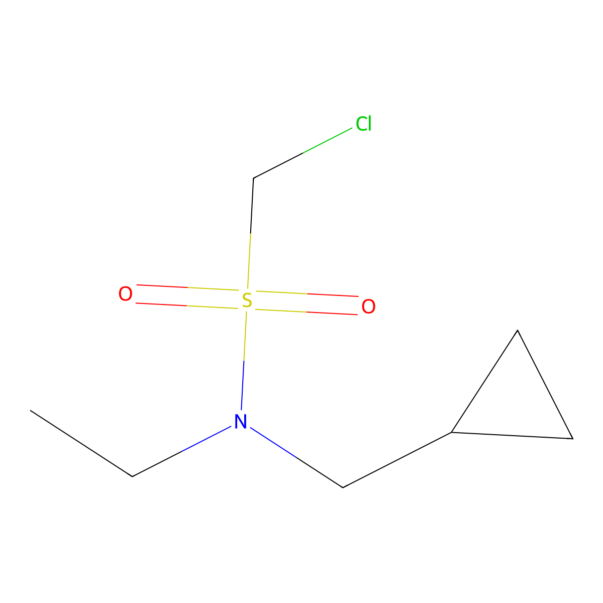 1-chloro-N-(cyclopropylmethyl)-N-ethylmethanesulfonamide molecular structure, CAS 1342967-29-6