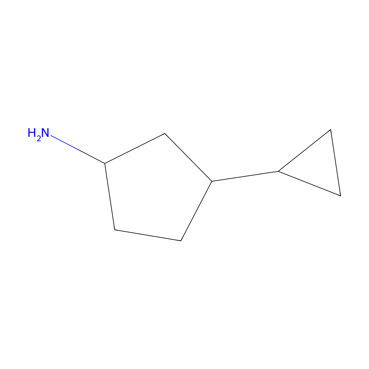 3-Cyclopropylcyclopentan-1-amine molecular structure, CAS 1342967-98-9