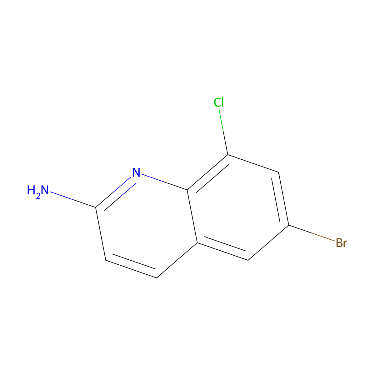 6-Bromo-8-chloroquinolin-2-amine molecular structure, CAS 1342969-44-1
