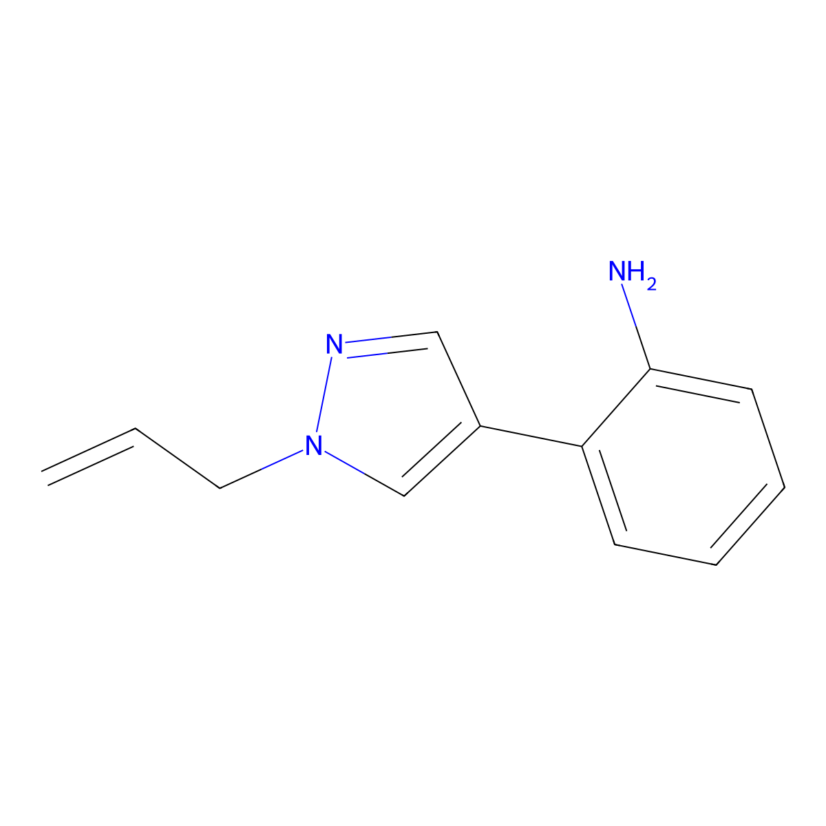 2-[1-(prop-2-en-1-yl)-1H-pyrazol-4-yl]aniline molecular structure, CAS 1342969-91-8