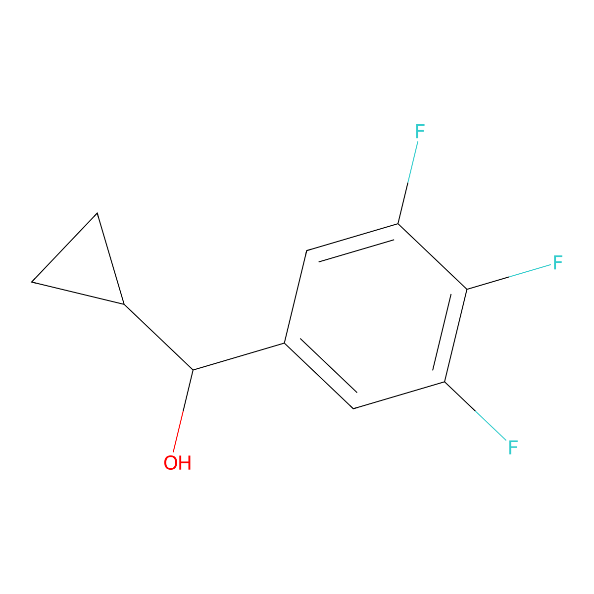 alpha-Cyclopropyl-3,4,5-trifluorobenzenemethanol molecular structure, CAS 1342970-25-5