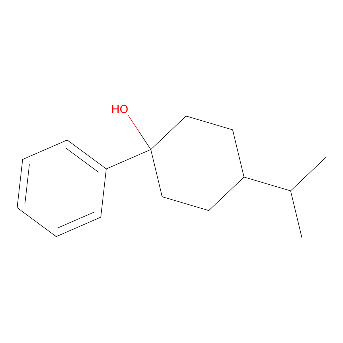 1-Phenyl-4-(propan-2-YL)cyclohexan-1-OL molecular structure, CAS 1342970-74-4