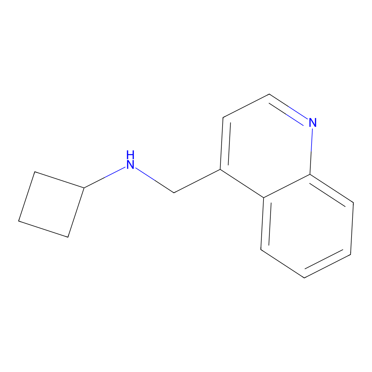 N-[(quinolin-4-yl)methyl]cyclobutanamine molecular structure, CAS 1342972-48-8