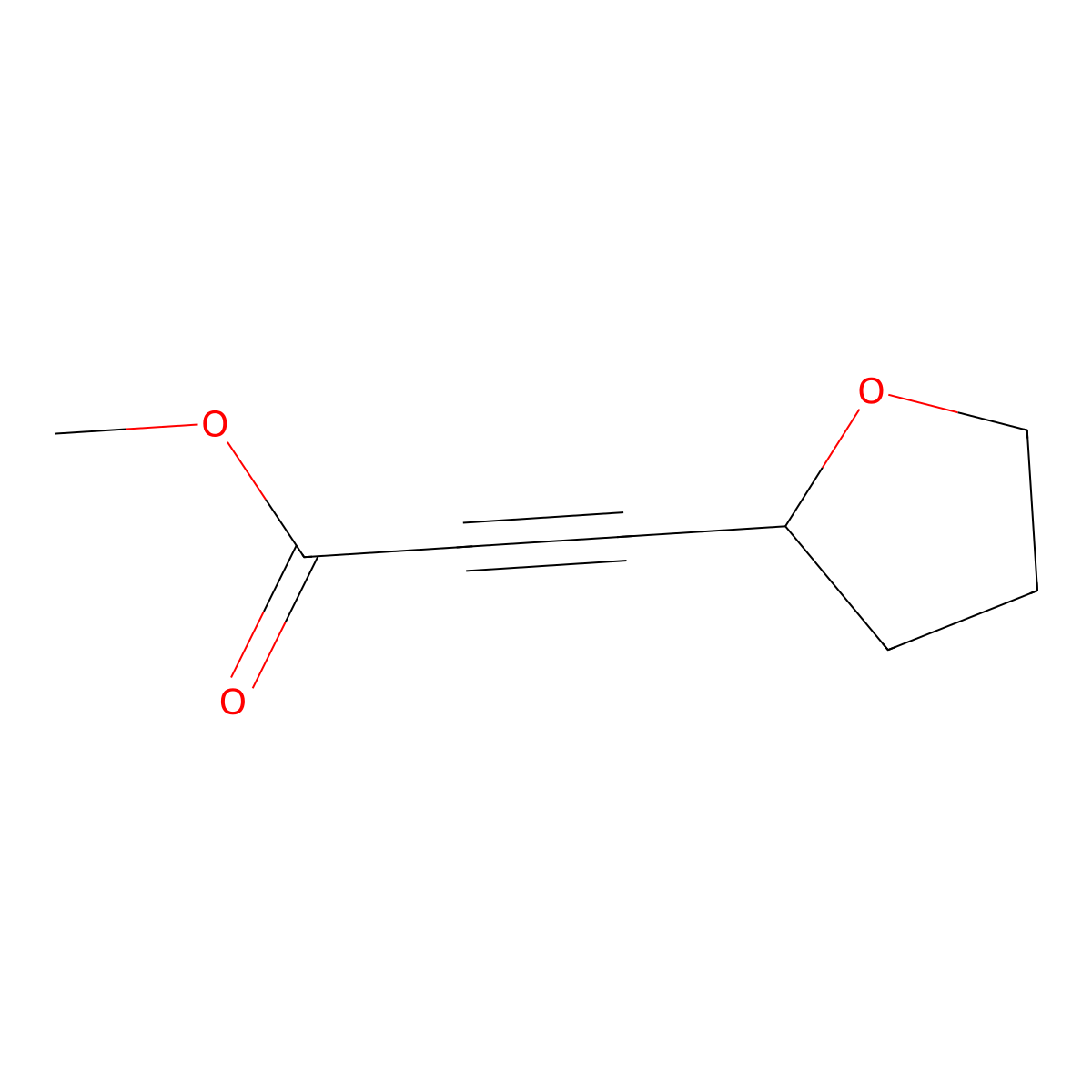 Methyl 3-(oxolan-2-yl)prop-2-ynoate molecular structure, CAS 1342972-83-1