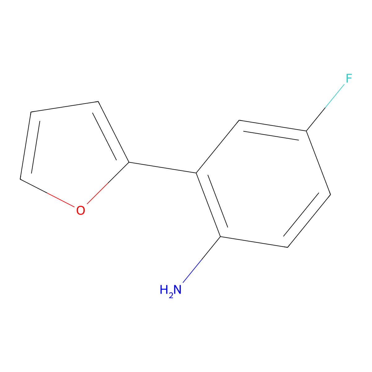 4-Fluoro-2-(2-furanyl)benzenamine molecular structure, CAS 1342973-12-9