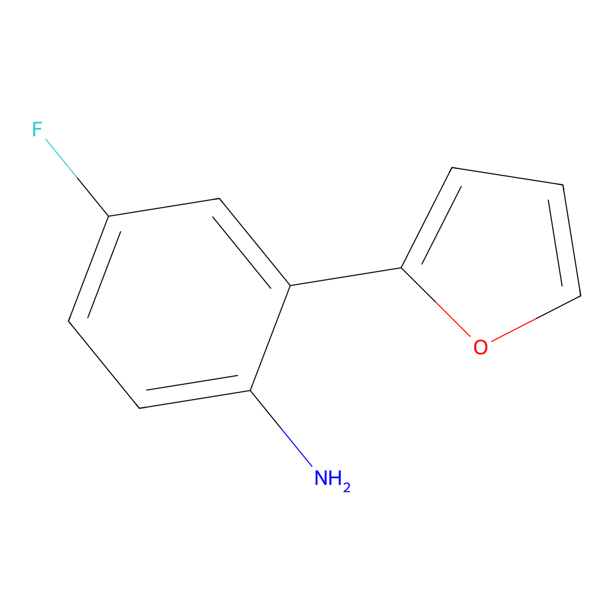 4-Fluoro-2-(2-furanyl)benzenamine molecular structure, CAS 1342973-12-9