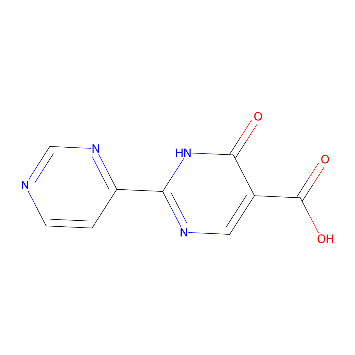 6-Oxo-2-(pyrimidin-4-yl)-1,6-dihydropyrimidine-5-carboxylic acid molecular structure, CAS 1342973-32-3