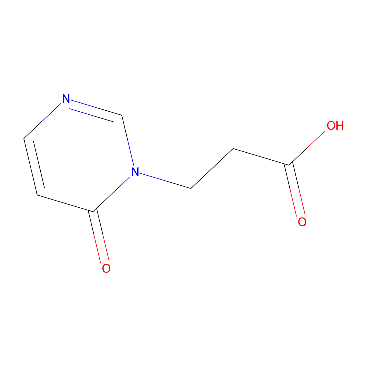 3-(6-Oxo-1,6-dihydropyrimidin-1-yl)propanoic acid molecular structure, CAS 1342973-78-7