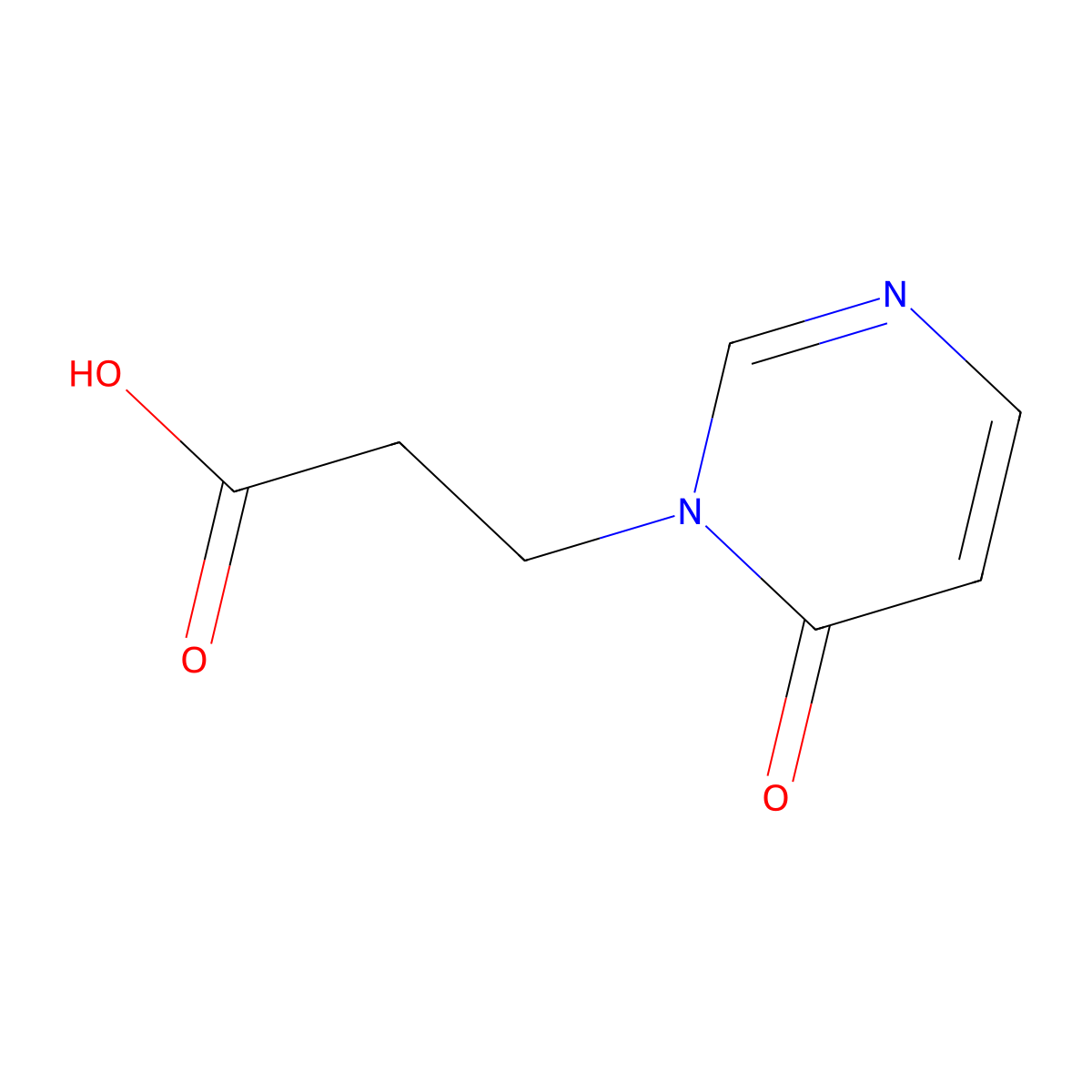3-(6-Oxo-1,6-dihydropyrimidin-1-yl)propanoic acid molecular structure, CAS 1342973-78-7