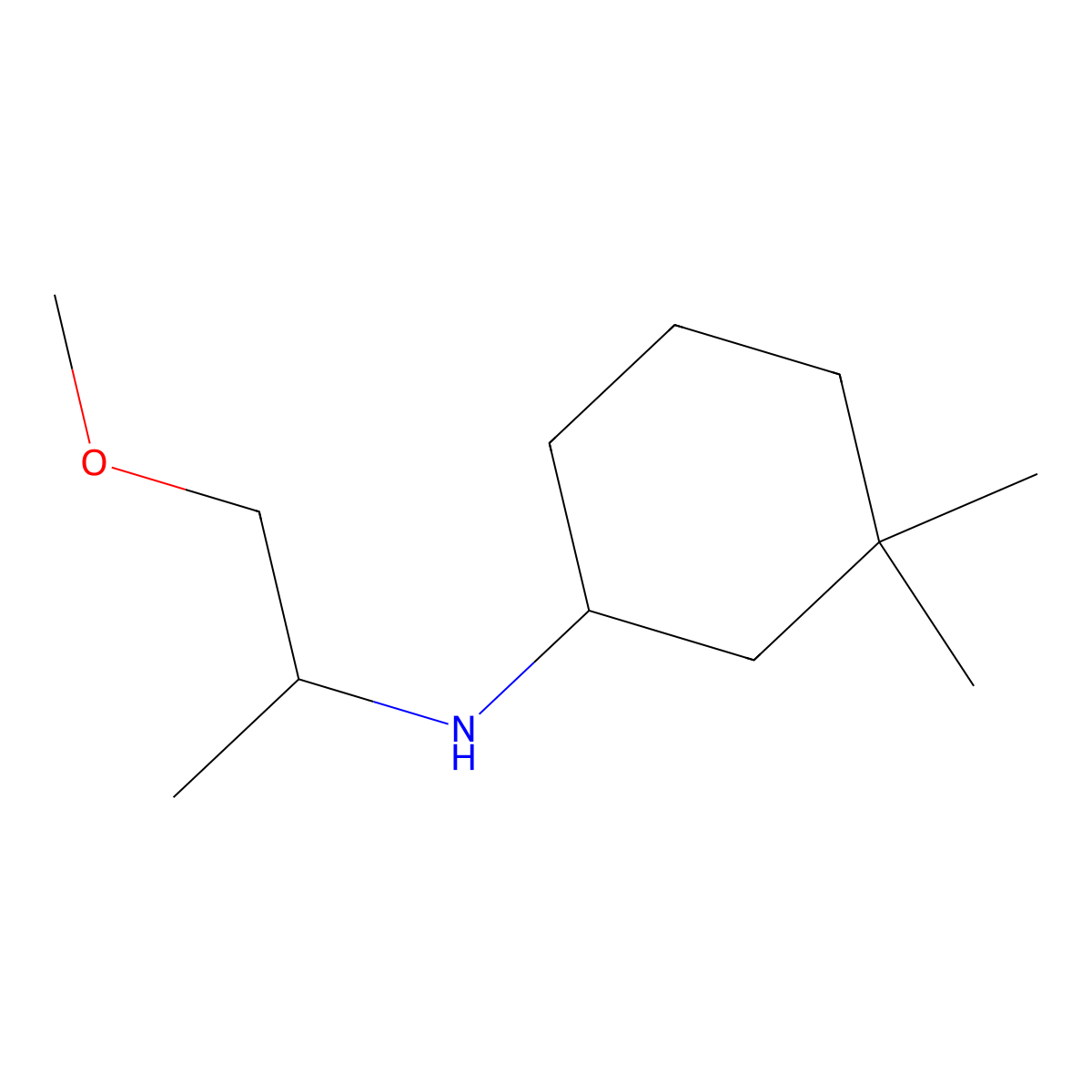 N-(1-methoxypropan-2-yl)-3,3-dimethylcyclohexan-1-amine molecular structure, CAS 1342975-04-5