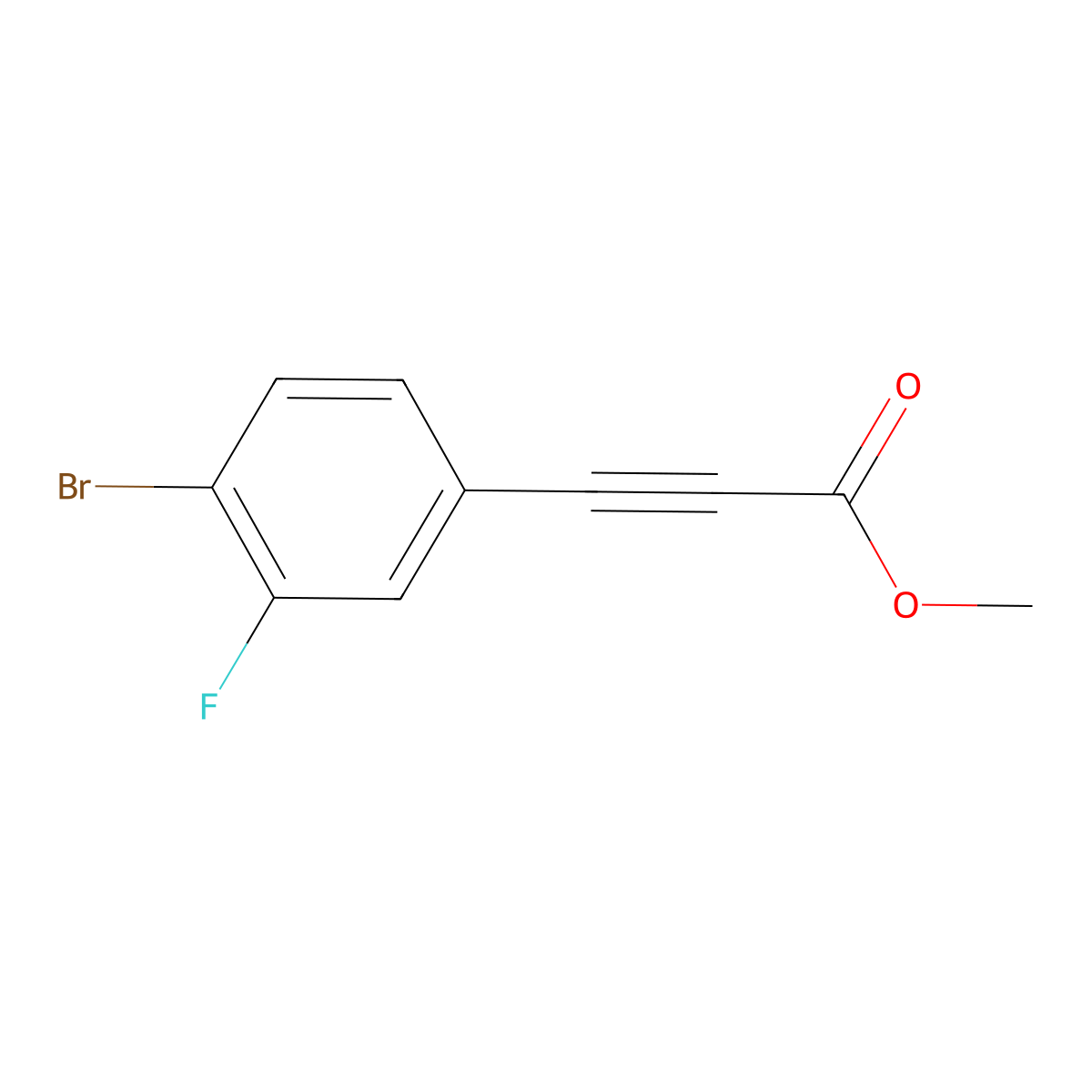 Methyl 3-(4-bromo-3-fluorophenyl)prop-2-ynoate molecular structure, CAS 1342976-49-1