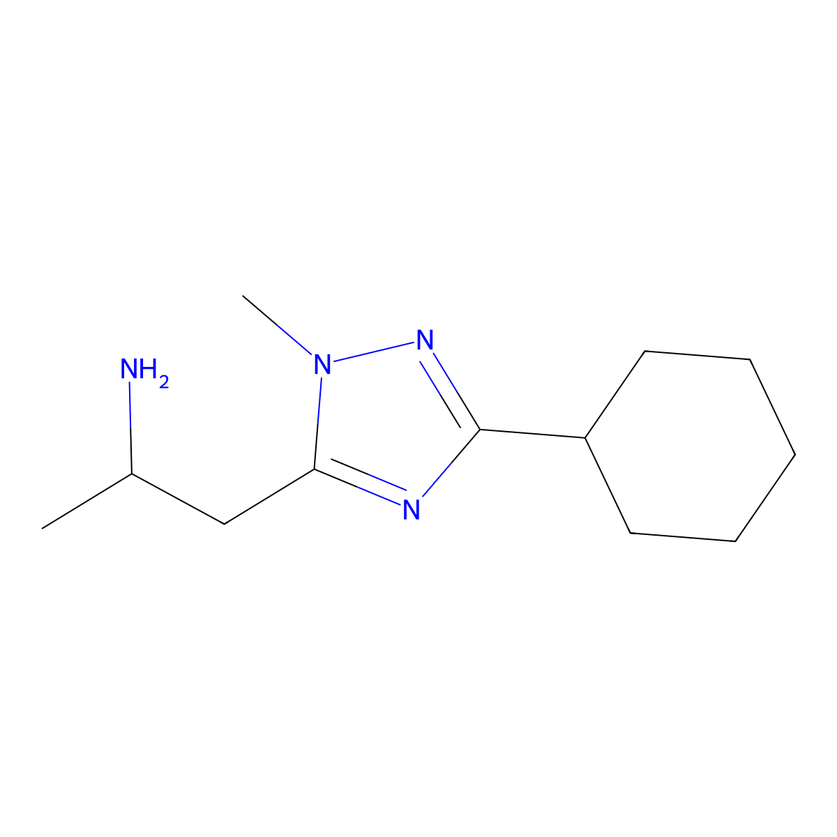 1-(3-Cyclohexyl-1-methyl-1h-1,2,4-triazol-5-yl)propan-2-amine molecular structure, CAS 1342979-10-5