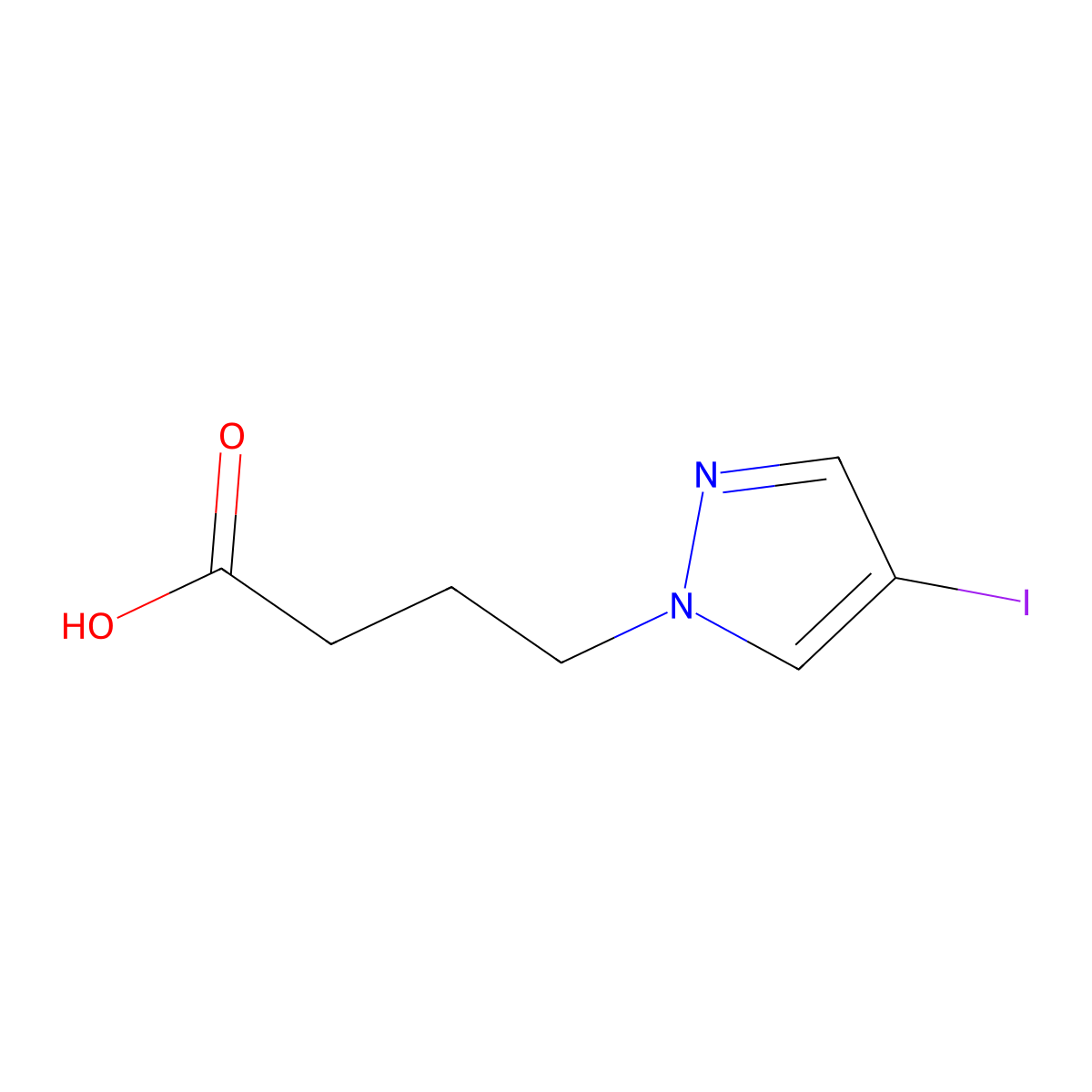 4-(4-Iodo-1H-pyrazol-1-YL)butanoic acid molecular structure, CAS 1342979-84-3
