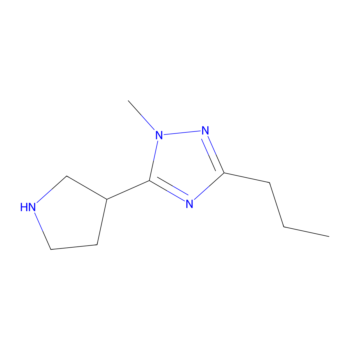 1-Methyl-3-propyl-5-(pyrrolidin-3-yl)-1h-1,2,4-triazole molecular structure, CAS 1342981-36-5