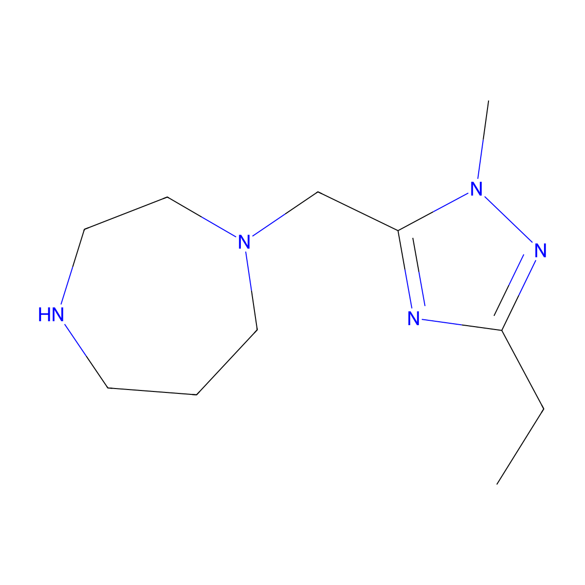 1-((3-Ethyl-1-methyl-1h-1,2,4-triazol-5-yl)methyl)-1,4-diazepane molecular structure, CAS 1342982-64-2