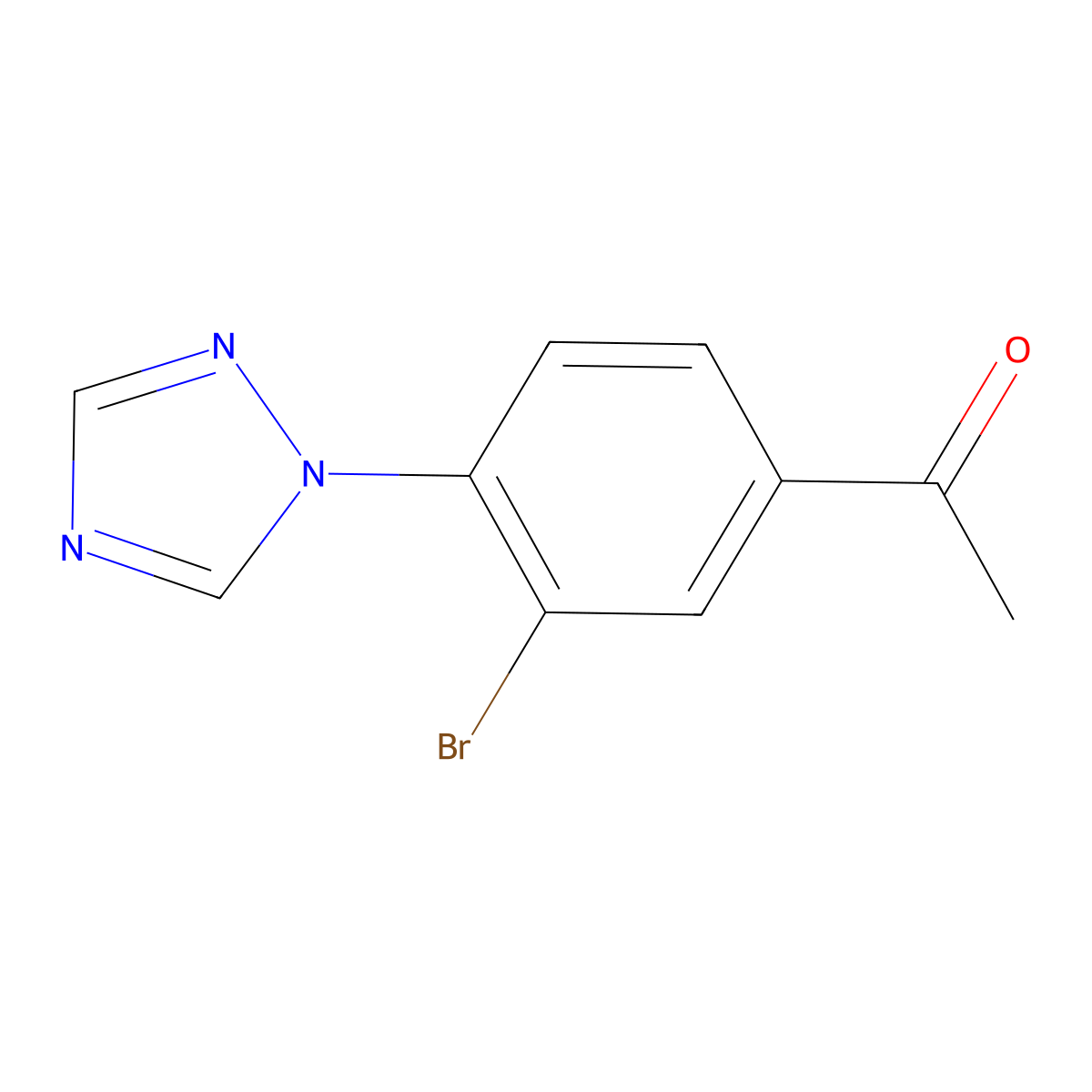 1-(3-Bromo-4-(1h-1,2,4-triazol-1-yl)phenyl)ethan-1-one molecular structure, CAS 1342983-55-4