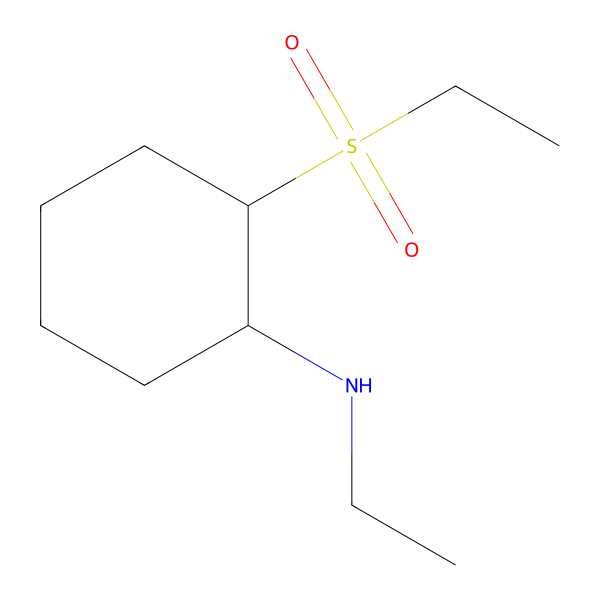 2-(ethanesulfonyl)-N-ethylcyclohexan-1-amine molecular structure, CAS 1342983-91-8