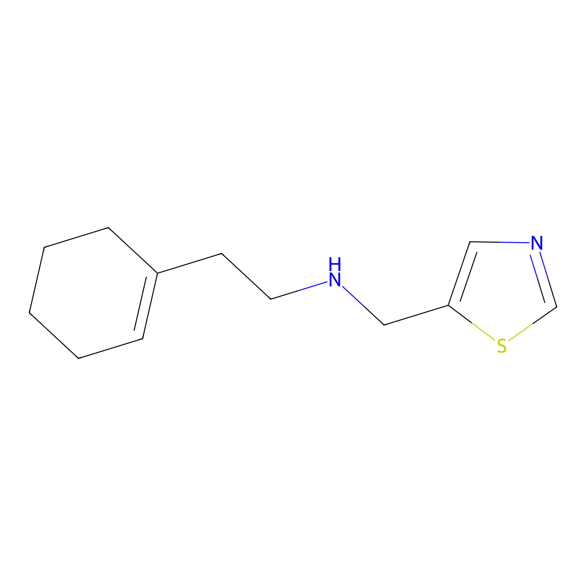 [2-(Cyclohex-1-en-1-yl)ethyl][(1,3-thiazol-5-yl)methyl]amine molecular structure, CAS 1342984-79-5