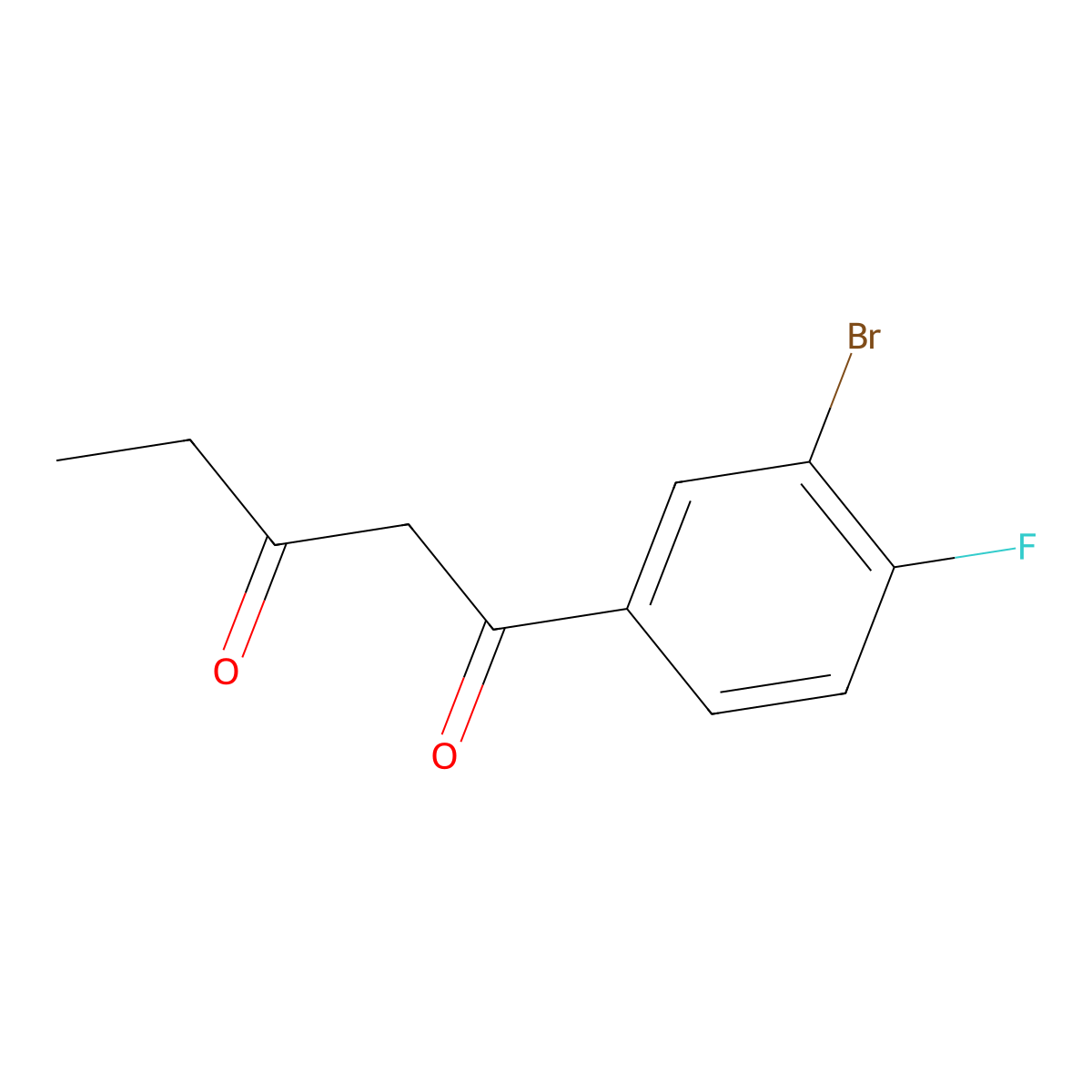 1-(3-Bromo-4-fluorophenyl)pentane-1,3-dione molecular structure, CAS 1342984-84-2