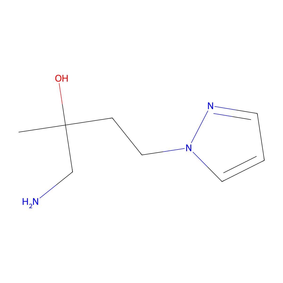 1-Amino-2-methyl-4-(1h-pyrazol-1-yl)butan-2-ol molecular structure, CAS 1342985-50-5