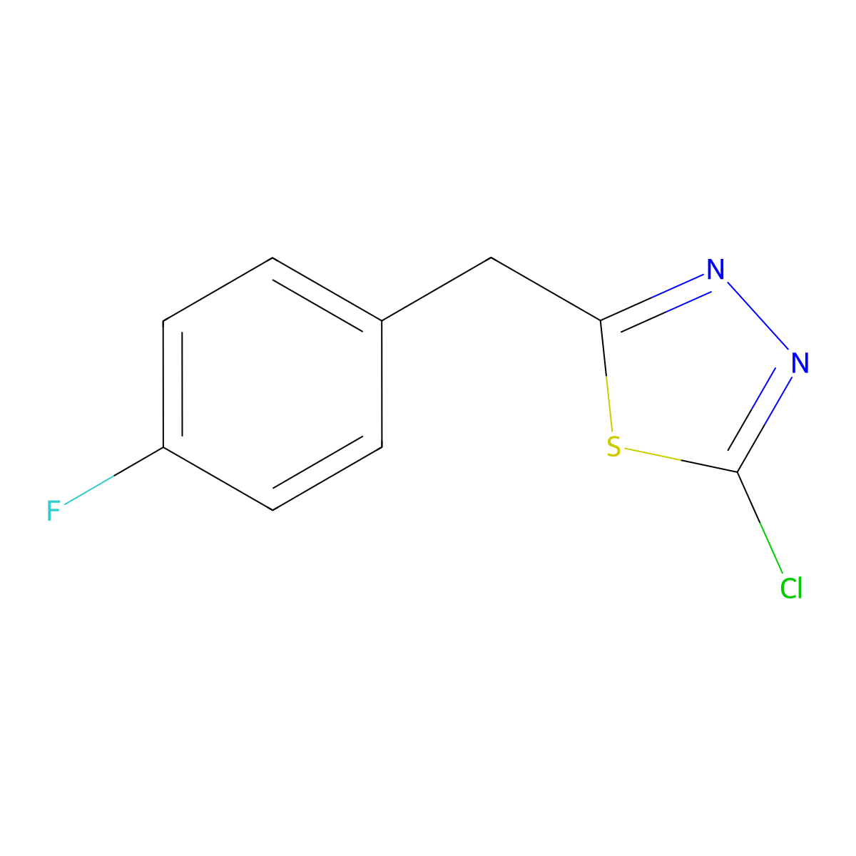 2-Chloro-5-[(4-fluorophenyl)methyl]-1,3,4-thiadiazole molecular structure, CAS 1342986-13-3