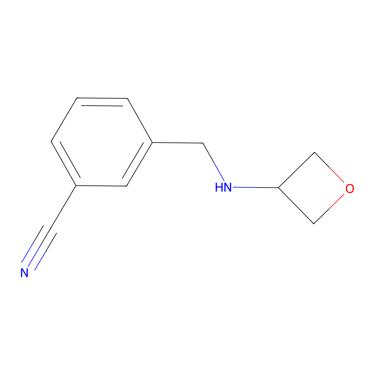 3-((Oxetan-3-ylamino)methyl)benzonitrile molecular structure, CAS 1342988-09-3
