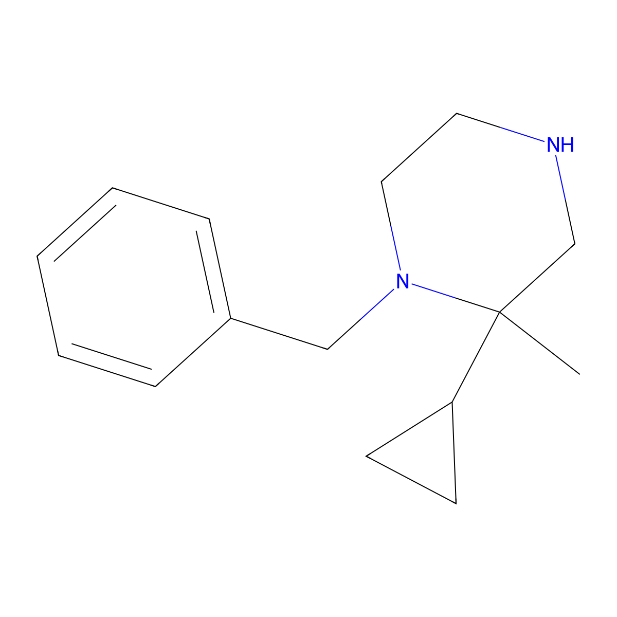 1-Benzyl-2-cyclopropyl-2-methylpiperazine molecular structure, CAS 1342988-25-3