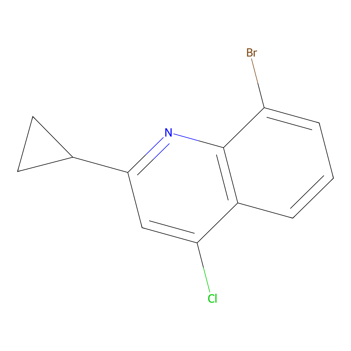8-Bromo-4-chloro-2-cyclopropylquinoline molecular structure, CAS 1342990-84-4