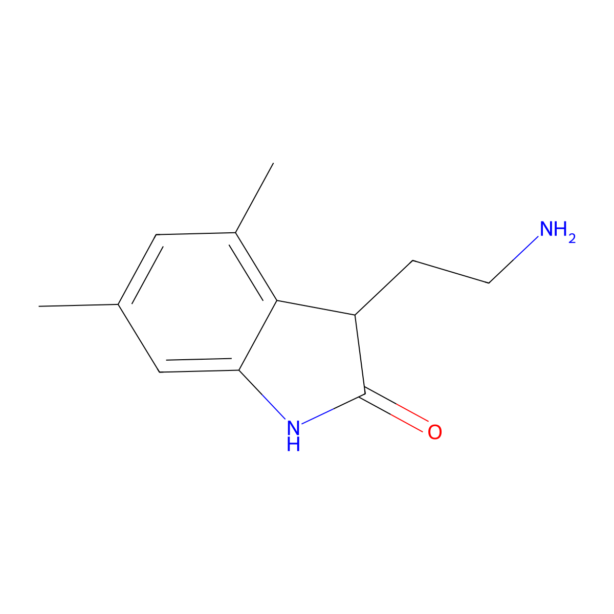 3-(2-Aminoethyl)-4,6-dimethylindolin-2-one molecular structure, CAS 1342993-00-3