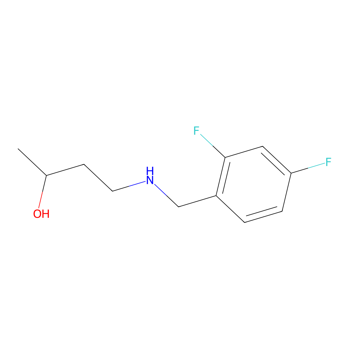 4-{[(2,4-Difluorophenyl)methyl]amino}butan-2-ol molecular structure, CAS 1342993-30-9