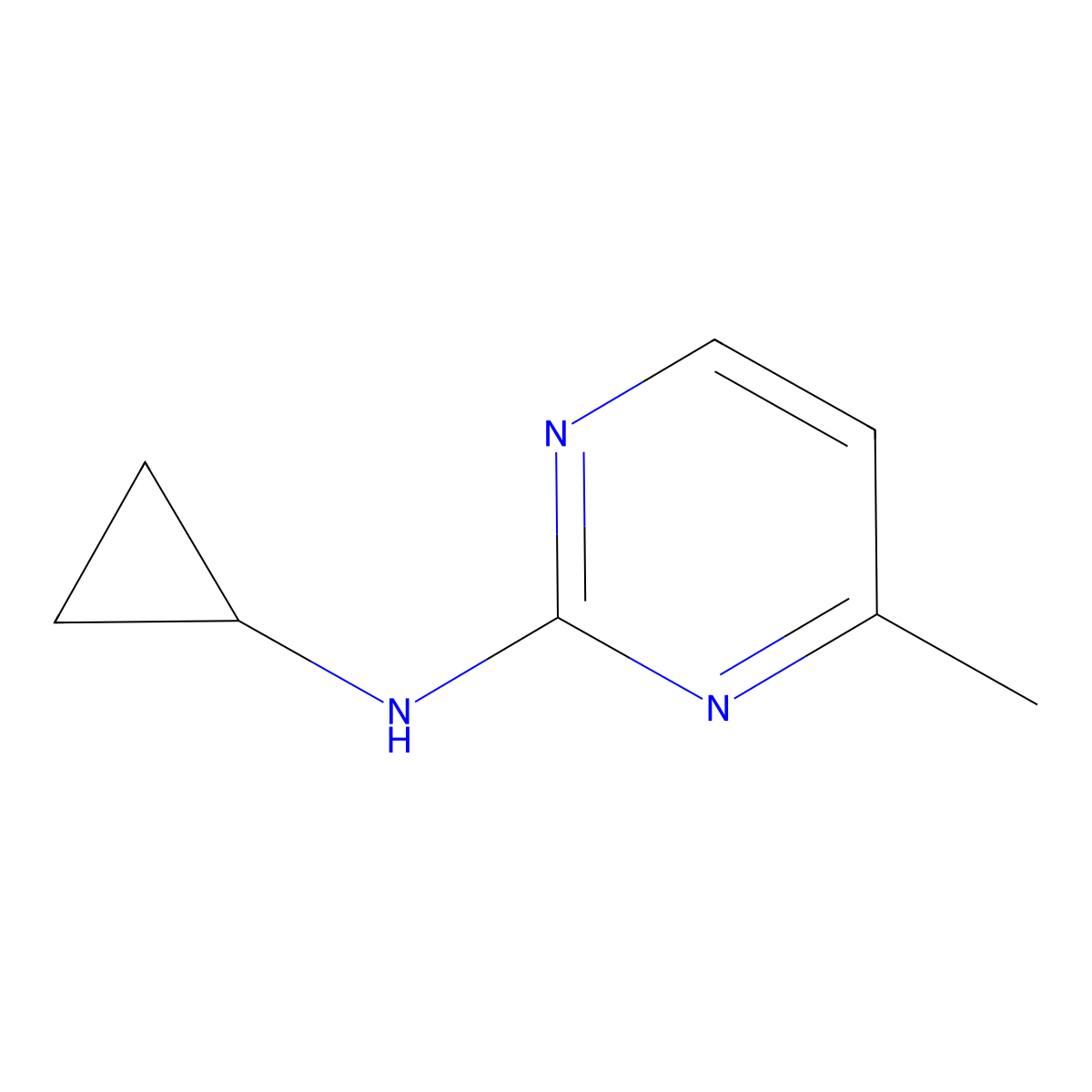N-cyclopropyl-4-methylpyrimidin-2-amine molecular structure, CAS 1342994-39-1