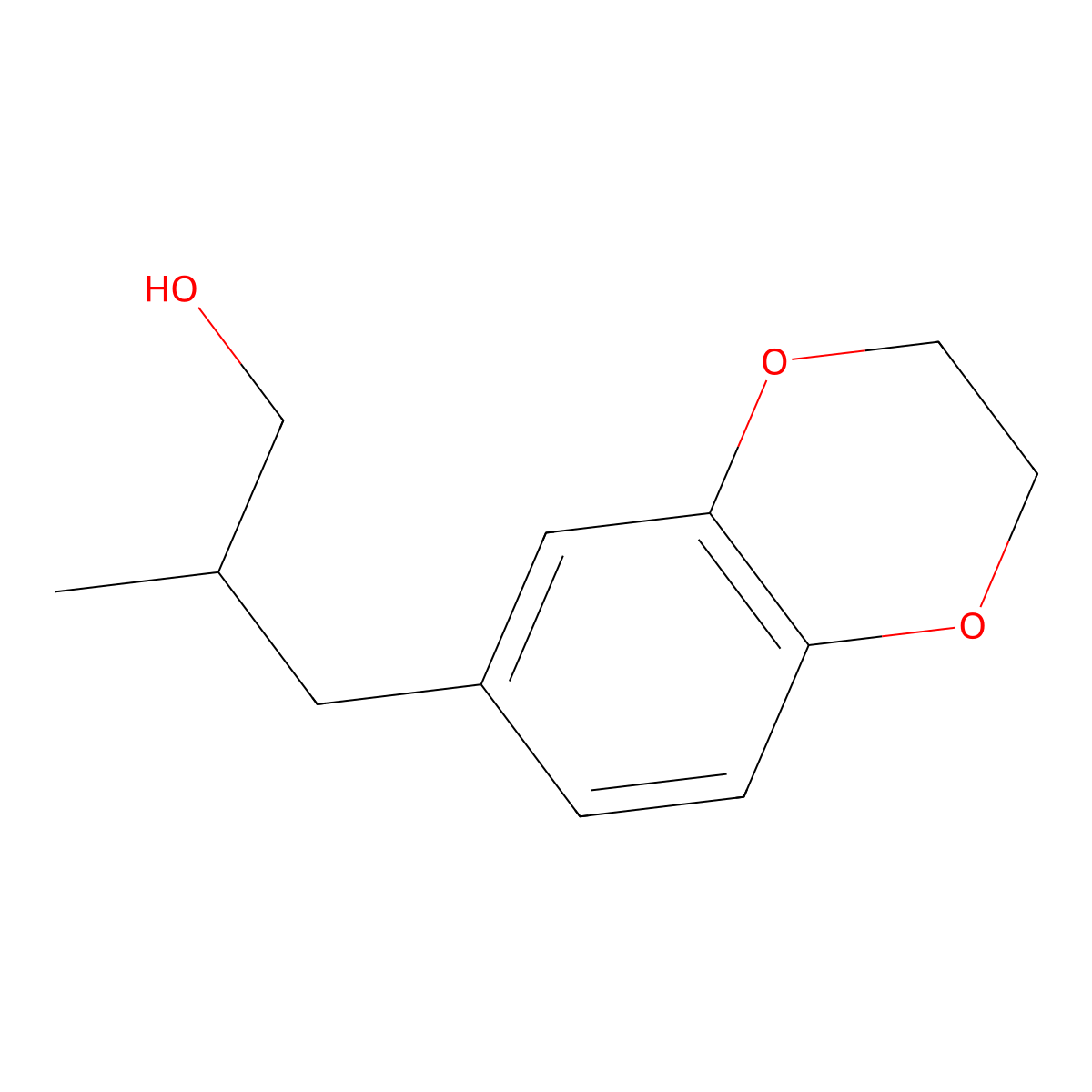 3-(2,3-Dihydrobenzo[b][1,4]dioxin-6-yl)-2-methylpropan-1-ol molecular structure, CAS 1342994-96-0