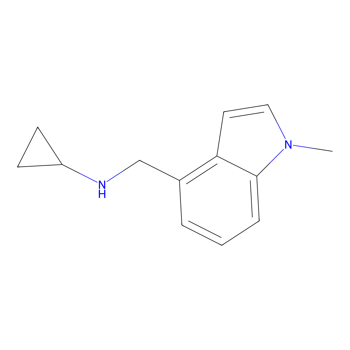 N-[(1-methyl-1H-indol-4-yl)methyl]cyclopropanamine molecular structure, CAS 1342996-09-1