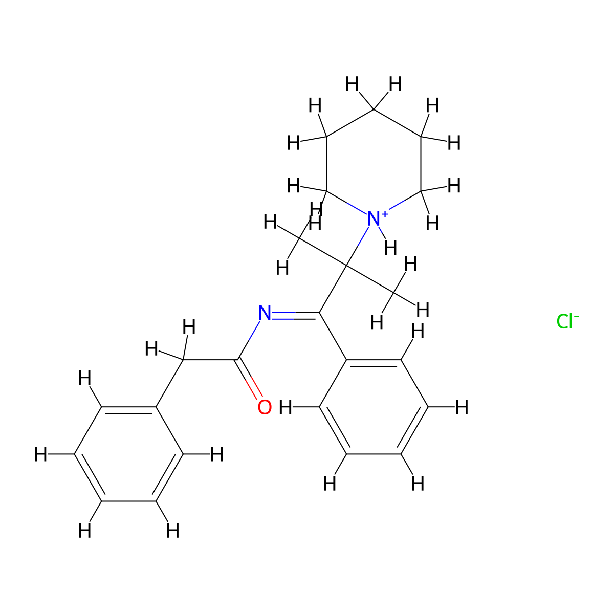 Acetamide, N-(alpha-(1-methyl-1-piperidinoethyl)benzylidene)-2-phenyl-, hydrochloride molecular structure, CAS 13430-13-2