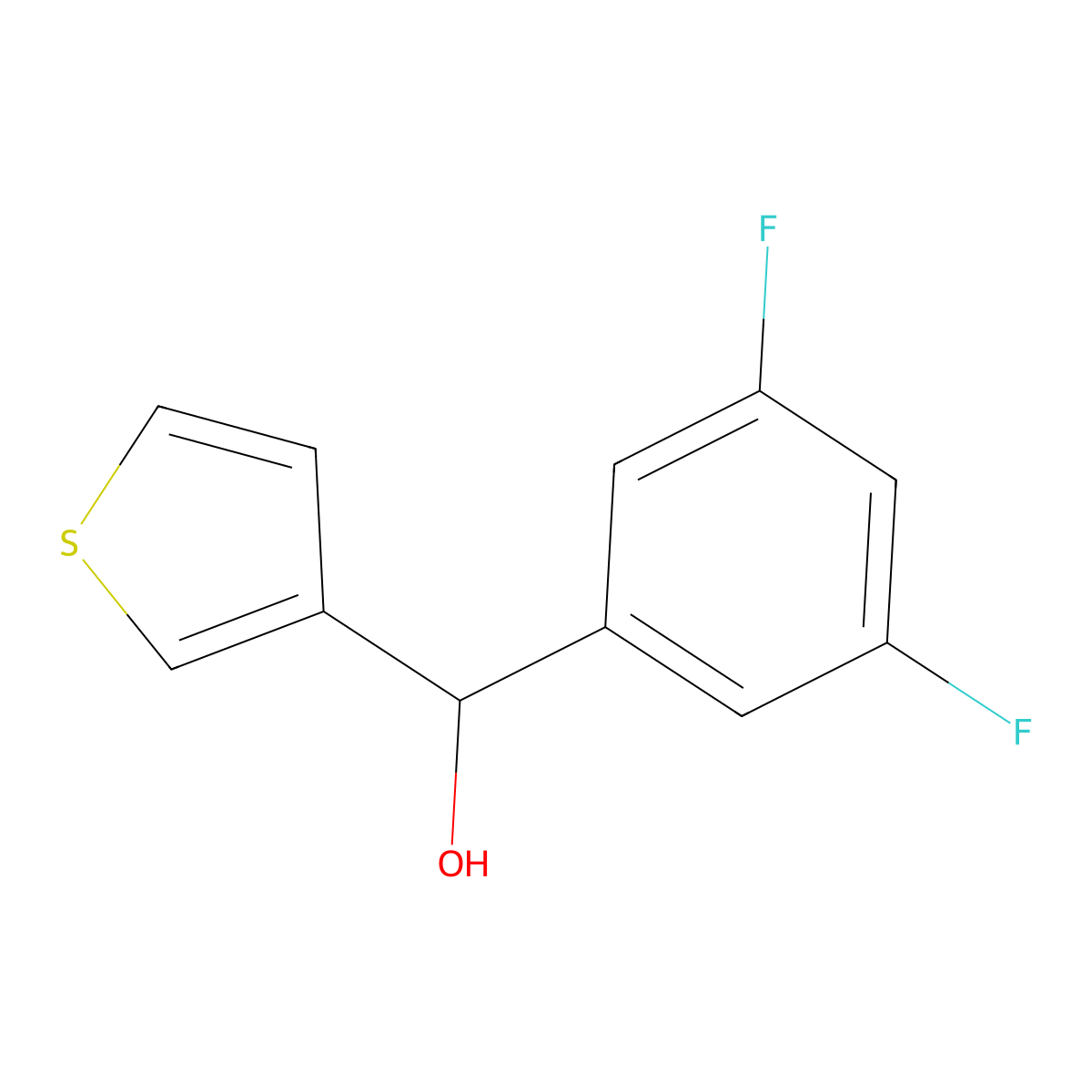(3,5-Difluorophenyl)(thiophen-3-yl)methanol molecular structure, CAS 1343001-63-7