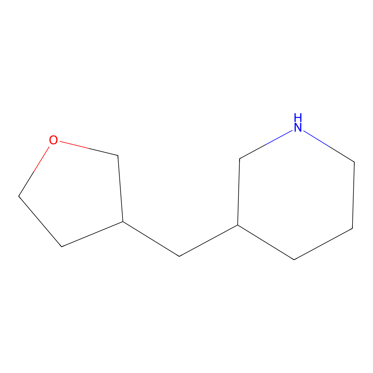3-(Oxolan-3-ylmethyl)piperidine molecular structure, CAS 1343002-68-5