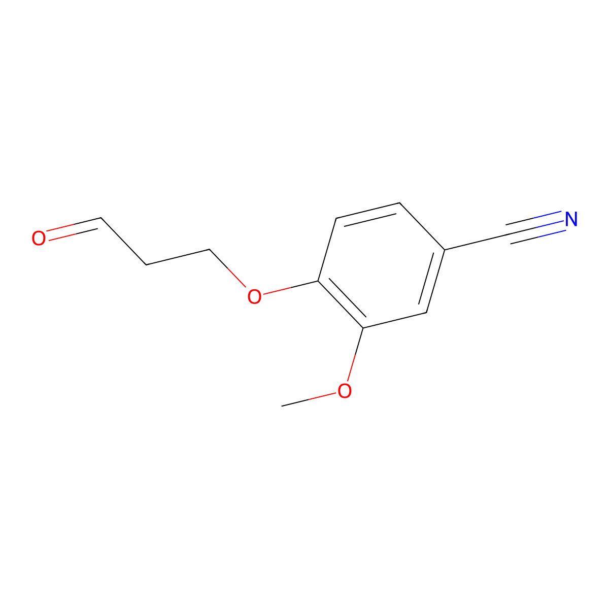 3-Methoxy-4-(3-oxopropoxy)benzonitrile molecular structure, CAS 1343003-60-0